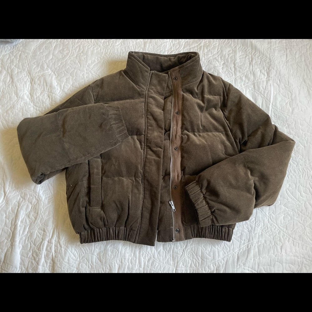 Brown Corduroy Puffer Jacket